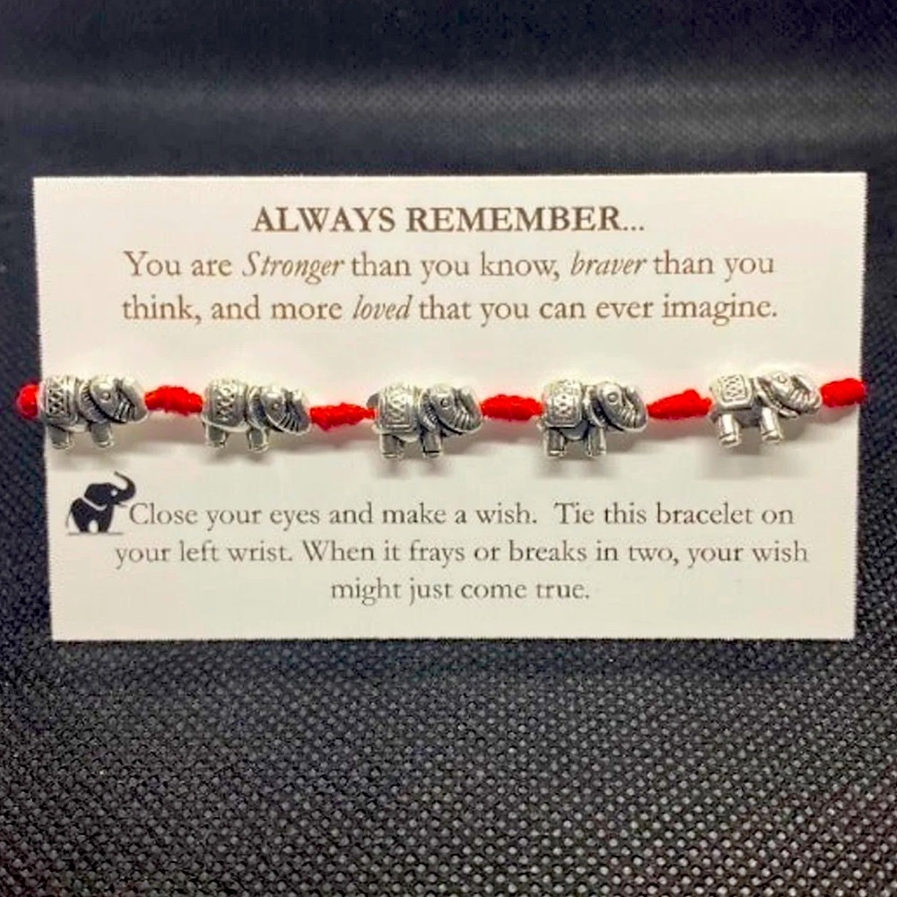 Lucky Elephant Red String Bracelet